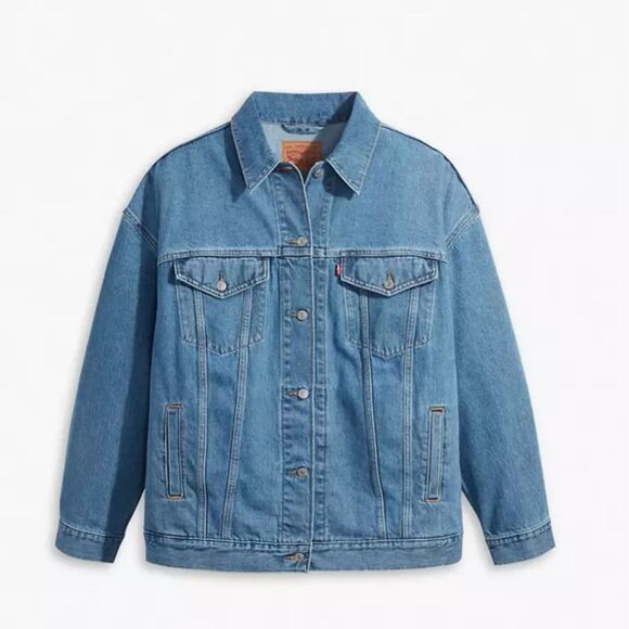 Levi's NWT Sz 3X Light Indigo Plus How About It Baggy DenimTrucker Jean Jacket